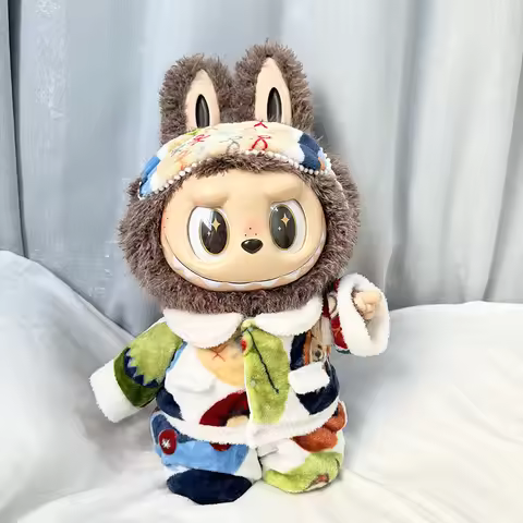 58cm labubu clothes ZIMOMO baby clothes vinyl LABUBU plush pajamas set cute