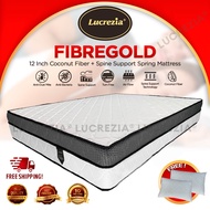 Free Shipping / Lucrezia 12Inch Fibre Gold Coconut Fiber Spine Support Spring Mattress / Tilam / 椰丝床