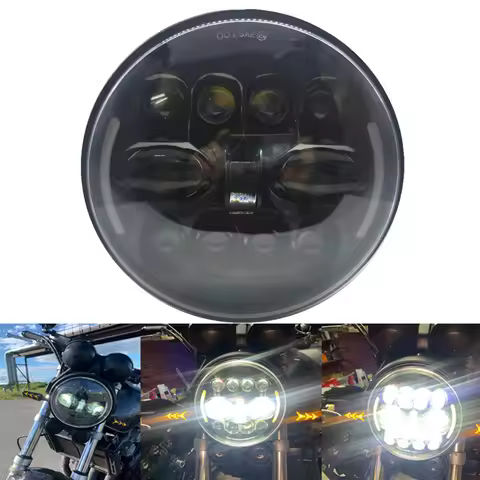 Motorcycle 7 inch LED Headlight DRL H4 Halo Ring for Harley Touring Ultra Classic Electra Street Gli
