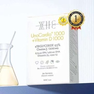 WHC Unocardio Omega 3 Fish Oil + Vitamin D3 1000MG 60 Capsules High Strength Omega 3 EPA DHA
