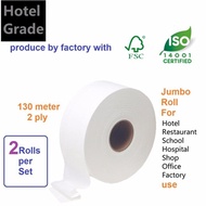 Keyogen 2 rolls 100% Hotel Grade Jumbo Roll Tissue toilet paper