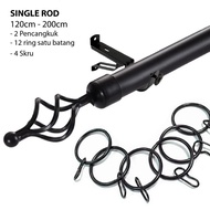 25MM Adjustable Rod up to 200cm/300cm Metal Rod Batang Langsir Extendable Curtain Rod Set