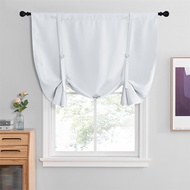 NICETOWN 1PC D buckle Tie Up Shade Rod Pocket Blackout Curtain Modern Kitchen Small Window