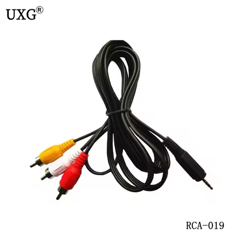 2.5mm Jack To 3 X RCA Phono Lead Audio / Video AV Cable 2.5mm To AV Video For Net Media Player 1.5m 