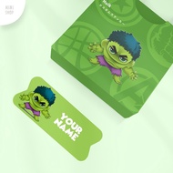 Marvel Hulk Custom Waterproof Name Sticker (Avengers)
