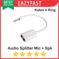 Cable Splitter Audio + Mic 3.5mm 2in1 Kabel Pembagi HP Laptop Headset
