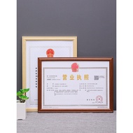 Solid Wood Certificate Frame Business License Frame A3 Photo Frame Wall Hanging A4 Authorized Certif