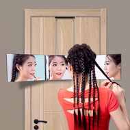 Portable Self-Haircut Retractable Adjustable Cosmetic Mirror Hanging Trifold Mirror Large Wall Mount Foldingled3-way mirror