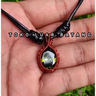 Termurah!!! Kalung etnik liontin batu permata peridot cutting (S)