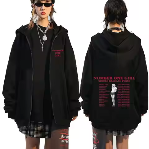 Rosé Number One Girl Album Zipper Hoodies Kpop Men Women Clothing Long Sleeve Zip Up Sweatshirts Fle
