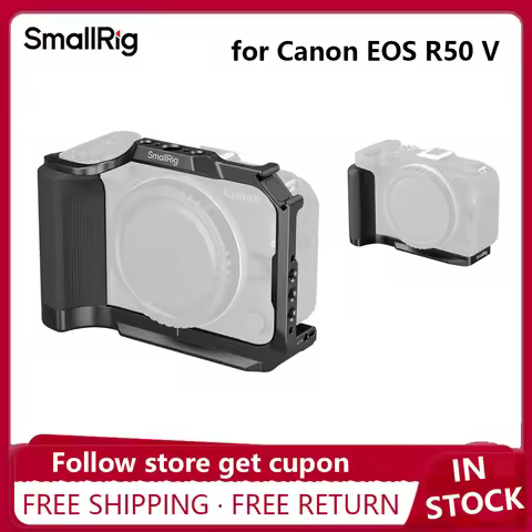 SmallRig Cage L-Shaped Grip Mount Plate for Canon EOS R50 V with Silicone Handle & Arca-Swiss Quick 