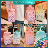1500ml sport water bottle free straw + strap Air Bottle water cup Candy 1.5L tumbler large volume bo