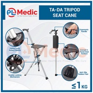 *100% AUTHENTIC* [1 Yr Warranty] Ta-Da Chair - Tripod Chair Seat Cane (Lightweight Walking Stick & P