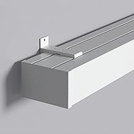 Curtain Pelmet Box with Single Track, 3-in-1 Decorative Curtain Rod and Valance, Room Darkening Blac