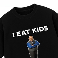 COD (Delivery In 24 hours)I Eat Kids Ver2 Funny Letter Printed T-Shirt, Funny Meme Text, Oversize T-