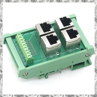 [I O J E] 4 Way 4 Port RJ45 8p8c Female Socket to Terminal Block Adapter  Network RJ45 Ethernet Conn