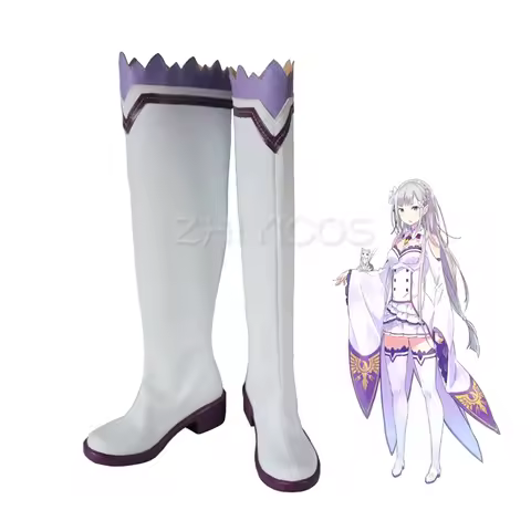 Re:Zero kara Hajimeru Isekai Seikatsu Emilia Cosplay Shoes Life in a Different World from Zero Emili
