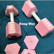 Adjustable Dumbell Anti-Rust Pink 12.5 kg Weight Lifting Fitness Gym Weightlift