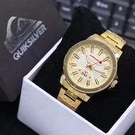 Jam tangan pria Quiksilver Rantai Stainless steel Tanggal aktif Free box