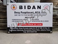 plang papan nama bidan praktek mandiri akrilik 60x40 cm tebal 3mm murah