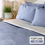 EXOTICA ชุดผ้าปูที่นอนรัดมุม+ปลอกหมอนหนุน ลาย Fortune สำหรับเตียง 6 ฟุต / 5 ฟุต / 3.5 ฟุต (ผ้าปู ปลอ