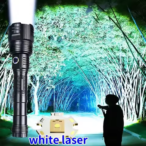 Newly 12000mAh White Laser Flashlights 1000000LM Ultra Powerful Flashlight Zoom Rechargeable Lantern