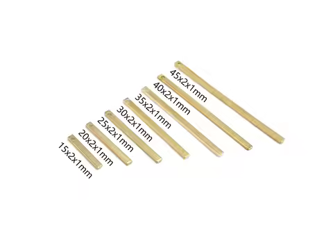 Rectangle Bar Charm, Raw Brass Stick, Earring Findings, Jewelry Supplies, 15x2mm 20x2mm 25x2mm 27x2m