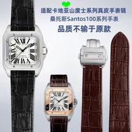 Watch Strap Suitable for Cartier Watch Santos Santos Santos 100 Men Women Genuine Leather Watch Stra