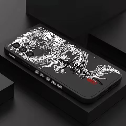 Happy Dragon Case For Samsung Galaxy A73 A53 A33 A23 A13 A03 A72 A52 A52S A32 A22 A12 A02 A02S A71 A