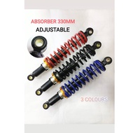 Absorber Absober Adjustable Universal 330MM UNTUK HONDA YAMAHA MODENAS HIGH QUALITY