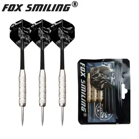 Fox Smiling Steel Darts 3pcs 22g With Nylon Shafts And Colorful Darts Flights