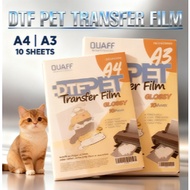 QUAFF Direct To Film PET Film A4 / A3 Size Glossy DTF Film 10sheets