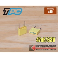 (10 Pieces) [F-CAP] 0.047uF/63V 47nK63V TPC 2.4x7.5xH6.5mm P=5mm