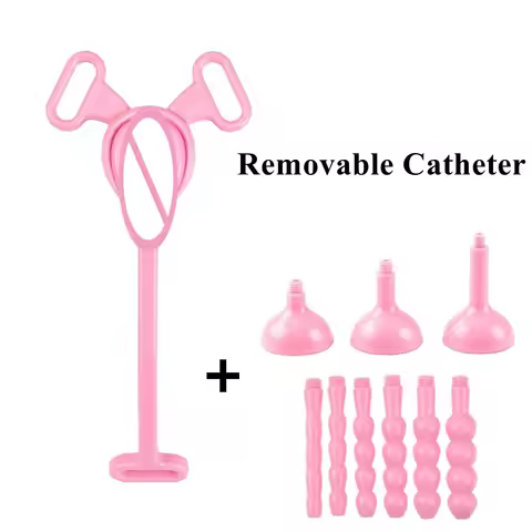 Detachable Base Deep Throat Male Sissy Chastity Cage Feminizer Flying-V Tapered No-Nub MTF【Male To F