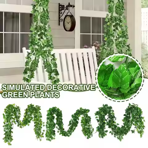 Artificial Plant Vines Wall Hanging Rattan Leaves Branches Fake Leaf Plants Hanging Garlands for Gar