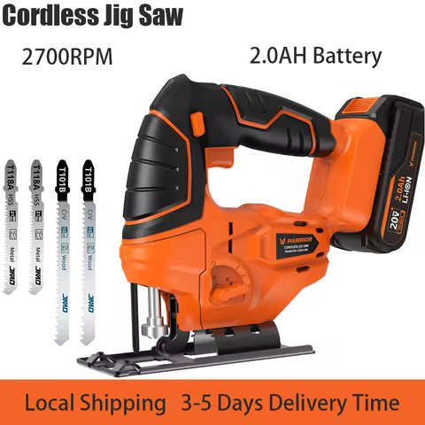 Cordless Jig Saw 20V Electric Jigsaw With 2.0AH Battery And Charger 2700RPM Variable Speed, Max Cutt