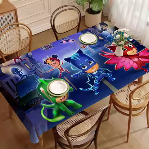Cartoon PJ M-Masks Waterproof And Oil-proof Tablecloth Bedside Table Dustproof Decorative Cloth Livi