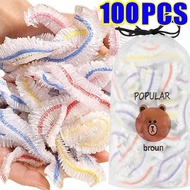 50/100Pcs Colorful Disposable Food Cover Kitchen Plastic Elastic Wrap Packaging Storage Bags Fresh-k