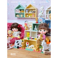 Sugar Strip Mini Miniature Toy Small Building Block Bucket Assembled Building Block Miniature Scene 
