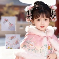 chinese new year hair clip Ancient Style Hanfu Hair Accessories Girls Pink Flower Hair Ball Cute Tas