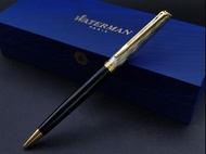 WATERMAN HÉMISPHÈRE系列Deluxe Reflection of Paris波浪紋黑杆金夾原子筆  +50可刻字