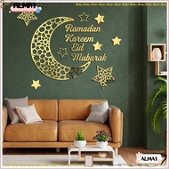 ALMA Wall Sticker, Ramadan Decors Arylic Mirror Stickers,  DIY Home Decorations Removable Eid Mubarak Wall Decal