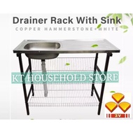 KT WARE 3v Wash basin with stand / rak sinki / multi rack / sink rack / dish wash rack sinki stainle