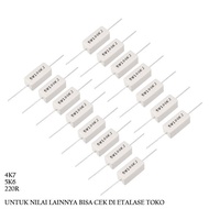 (TS) 5W 5 WATT 4K7 5K6 220R 0.1R 6K8 CHALK RESISTOR