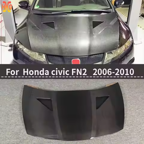 For Honda Civic FN2 TypeR modified engine hood MUGEN infinite carbon fiber & GLASS FIBER hood COVER 