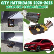 Honda City Hatchback 2020-2025 Muffler Exhaust Carbon Fiber Akrapovic Stainless Steel Tip Exhaust Ta