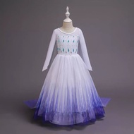 🇲🇾 KL READY STOCK Fancy Snow kids Girl Princess Dress Long Sleeve Birthday Party Cosplay Costume Dre
