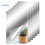 EMOBOY Mirror Decal Self Adhesive Flexible Waterproof Reflect Clear Home Decoration Square Shape Bathroom Living Room Home Mirror Sticker Home Mirror