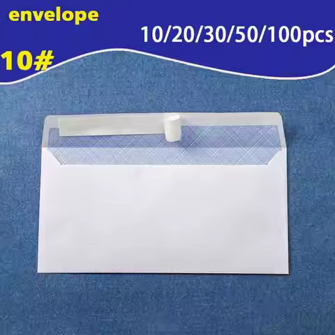 10-100Pcs Windowless white envelope 10 # Secure Business Envelope Can hold A4 paper Bill invoice Sel