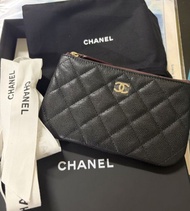 Chanel mini pouch card holder wallet 一字零錢包 黑金 荔枝牛皮 卡包 銀包 cardholder 26c 26p 26s 散紙袋 coins bag